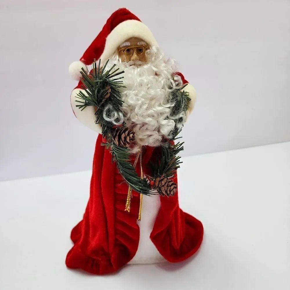 Santa with Garland Tree Topper Table Decor